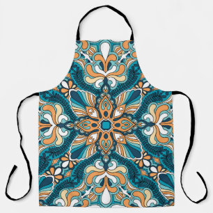 Vintage paisley kerchief: oriental print. apron