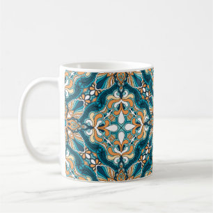 vintage paisley kerchief ornament print. Silk head Coffee Mug