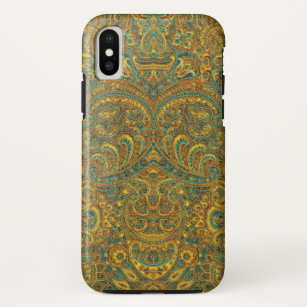 Vintage Paisley Pattern Brown 7 Green Tones Case-Mate iPhone Case