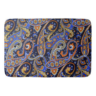 Vintage Paisley Pattern, Persian Floral Design Bath Mat