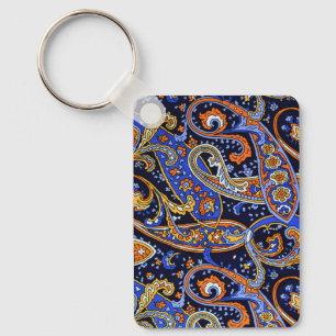 Vintage Paisley Pattern, Persian Floral Design Key Ring