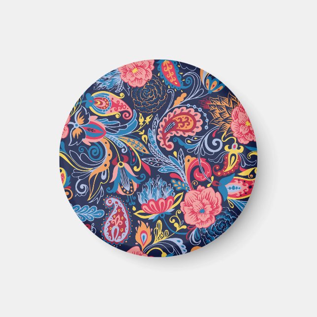 Vintage Paisley Seamless Pattern Design Magnet (Front)
