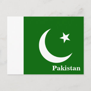 Vintage Pakistan Flag Travel Tourism Postcard