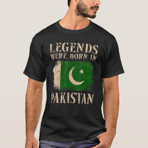 Vintage Pakistani Flag Legends Were Born In Pakist T-Shirt