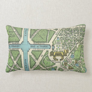 Vintage Palace of Versailles Map Lumbar Cushion