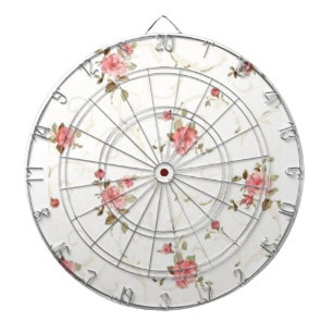 Vintage Pale Pink Rose Dartboard
