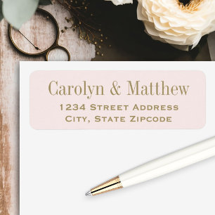 Vintage Pale Pink Wedding Return Address Label