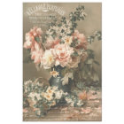 Vintage Pale Roses in Vase with Ephemera Decoupage