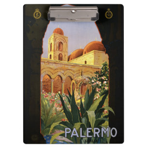 Vintage Palermo Italy Poster Clipboard