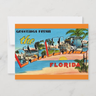 Vintage Palm Beaches Florida Postcard