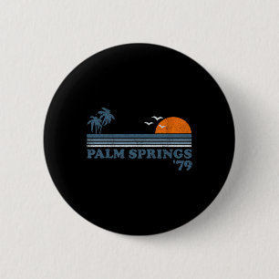 Vintage Palm Springs Beach California Retro Surfin 6 Cm Round Badge