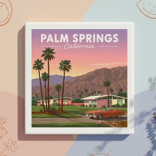 Vintage Palm Springs California Ceramic Tile