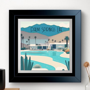 Vintage Palm Springs Watercolor Poster
