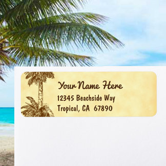 Vintage Palm Tree Custom Return Address Label