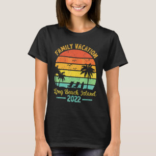 Vintage Palm Tree Family Vacation 2022 Long Beach T-Shirt