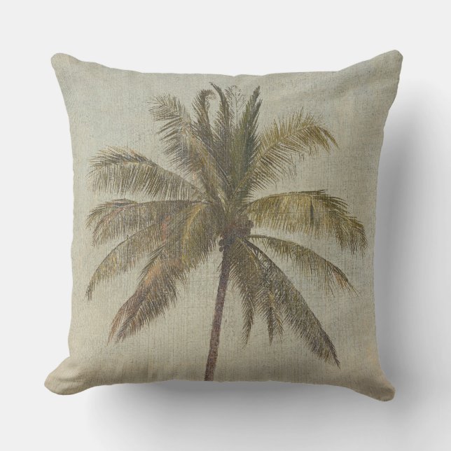 Vintage Palm Tree Painting Cushion (Front)