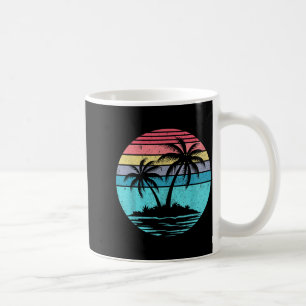 Vintage Palm Tree Retro Beach Sunset Summer Vibes Coffee Mug