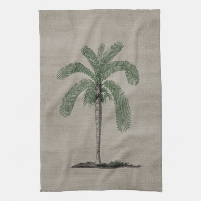 Vintage Palm Tree Tea Towel (Vertical)