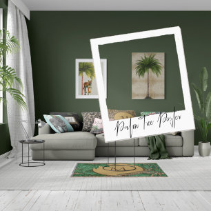 Vintage Palm Tree  Tropical Elegant Marble Poster