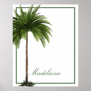 Vintage Palm Tree Tropical Elegant Personal Poster