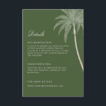 Vintage Palm Tree Wedding Details Enclosure Card<br><div class="desc">Introducing our exquisite Vintage Palm Tree wedding details enclosure card, designed to evoke the timeless elegance of a tropical paradise with vintage charm. This card features a stunning vintage palm tree illustration that transport your guests to a serene and exotic setting, perfect for a destination wedding or a celebration inspired...</div>