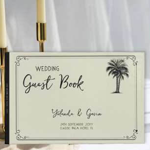 Vintage Palm Tree Wedding Guest Book