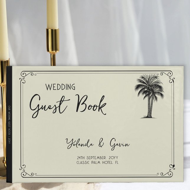 Vintage Palm Tree Wedding Guest Book (Wedding Guest Book from my Vintage Palm Wedding Collection)
