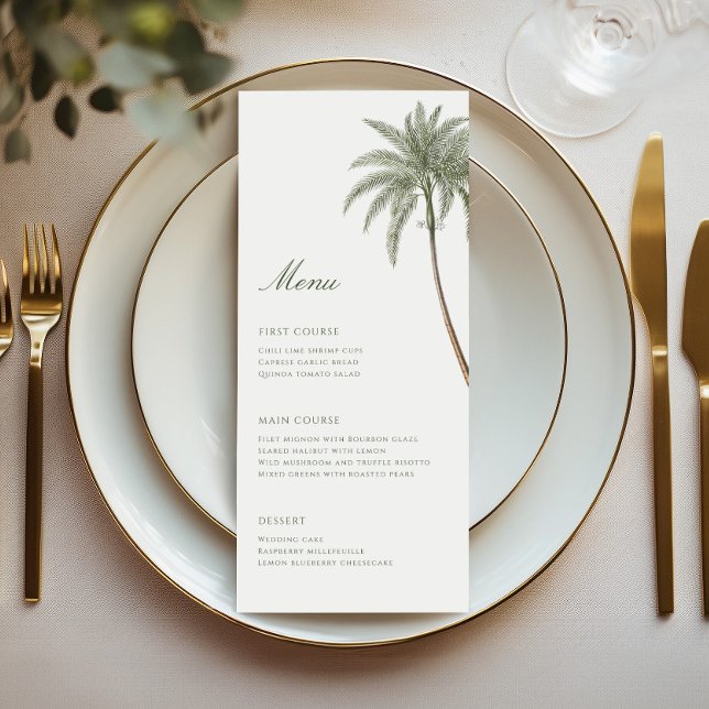 Vintage Palm Tree Wedding Menu (Creator Uploaded)