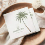 Vintage Palm Tree Wedding Napkin<br><div class="desc">Introducing our exquisite Vintage Palm Tree Wedding napkins, designed to evoke the timeless elegance of a tropical paradise with vintage charm. These napkins feature a stunning vintage palm tree illustration that transports your guests to a serene and exotic setting, perfect for a destination wedding or a celebration inspired by nature's...</div>