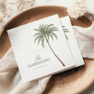 Vintage Palm Tree Wedding Napkin