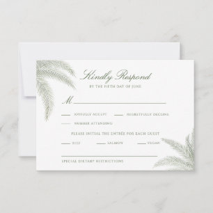Vintage Palm Tree Wedding RSVP Card