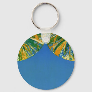 Vintage Palm Trees Cote D'Azur Travel Keychain