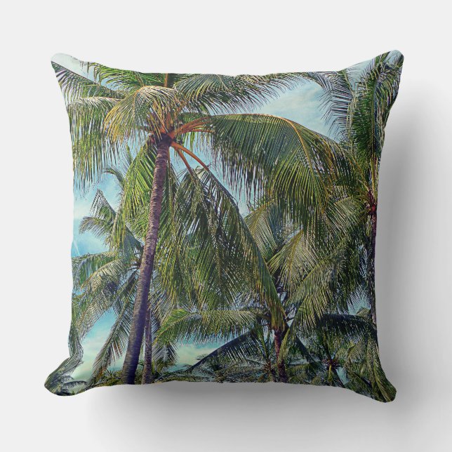 Vintage Palm Trees Cushion (Front)