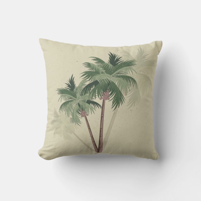 Vintage Palm Trees Cushion (Front)