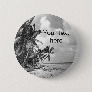 Vintage Palm Trees Custom Text 6 Cm Round Badge