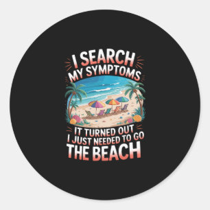 Vintage Palm Trees Retro Ocean Needed To Go Beach Classic Round Sticker