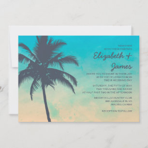 Vintage Palm Trees Wedding Invitations