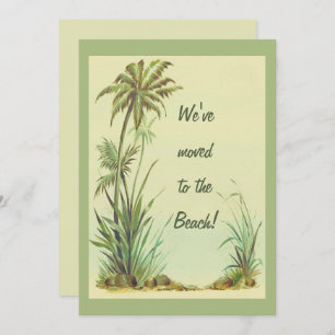 Vintage Palm Trees We've Moved to the Beach  Card
