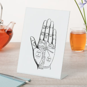 Vintage Palmistry Chart Palm Reading Pedestal Sign