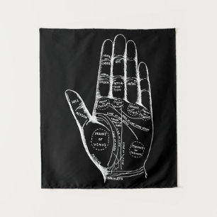 Vintage Palmistry Chart Palm Reading Tapestry