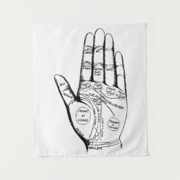 Vintage Palmistry Chart Palm Reading Tapestry
