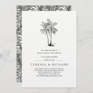 Vintage Palms   Havana Nights Couples Shower Invitation