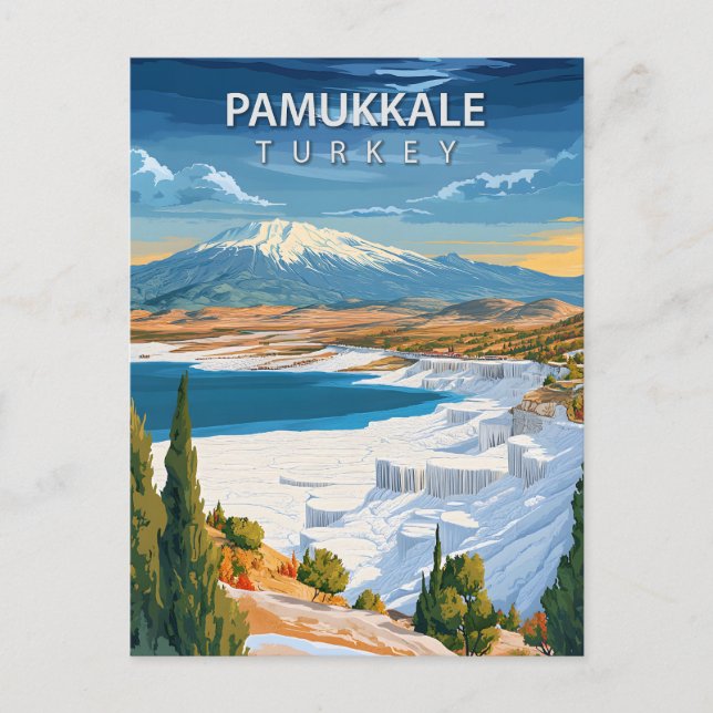 Vintage Pamukkale Turkey Travel Postcard (Front)