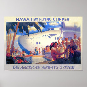 Vintage Pan American Travel Poster - Hawaii