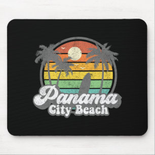 Vintage Panama City Beach Florida Surfing Retro Su Mouse Pad
