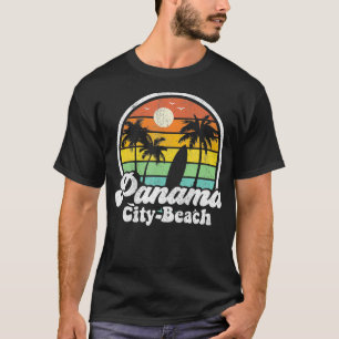 Vintage Panama City Beach Florida Surfing Retro Su T-Shirt