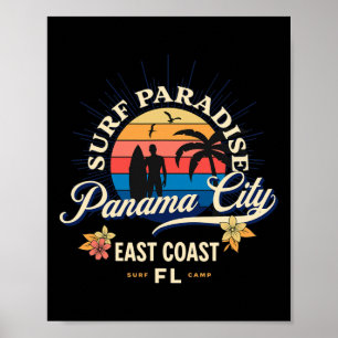 Vintage Panama City Retro Surfing Beach Surf Wear Poster