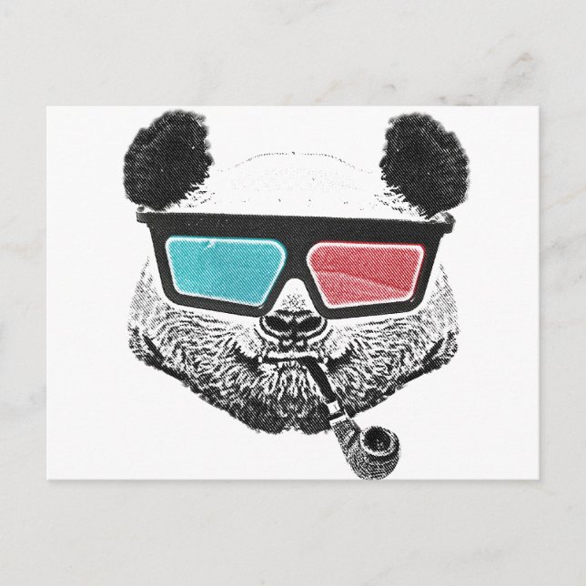 Vintage panda 3-D glasses Postcard (Front)