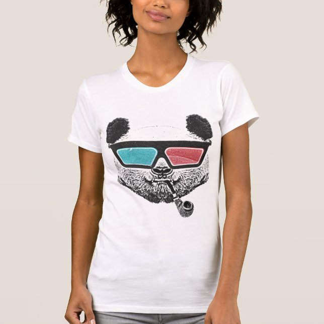 Vintage panda 3-D glasses T-Shirt (Front)