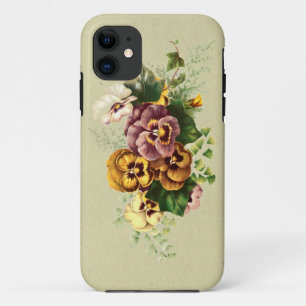 Vintage Pansies Bouquet iPhone 11 Case